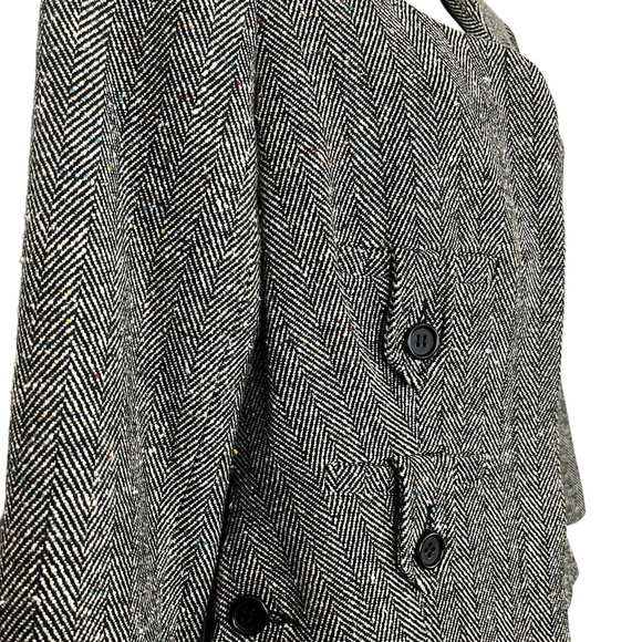 CACHE Herringbone Cotton Blend Black White Colorful Specks Suit Jacket Blazer  6 - Picture 12 of 15